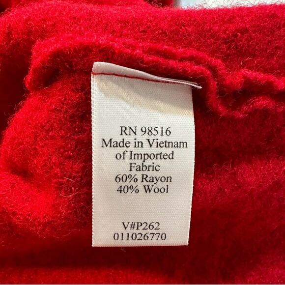 Coldwater Creek Red Felted Wool
Jacket Tattered Lagenlook Button Front Size XS - Picture 8 of 8